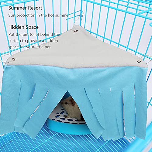 LOPOTIN Hamaca Hámster, Tienda Campaña Animal, Cama Conejillo India, Accasorios Jaula Mascota Pequeño Escondite Cortina Chinchilla Erizo Rata Ardilla Hurones Cobaya Mascota Azul 27.5CM Alto 43 * 22cm