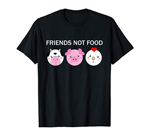 Los Animales Son Amigos No Comida Vegano Vegetariano Camiseta