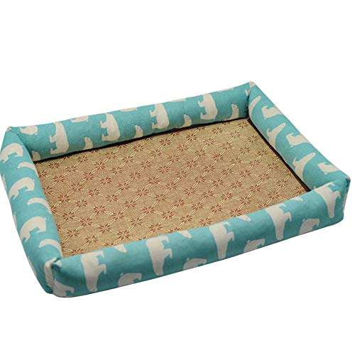 Louneu Cama para Perros Perrera Peluche Perro Pequeño Verano, Verano Gato, Gato, Basura, Perro Grande, Cuatro Temporadas, Perro Cachorro, Perro Mediano, Osos Polares Azules S