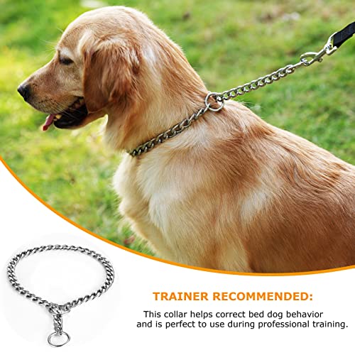 Louvra Collar de Perro Collares de Acero Cadena Perro Hierro,Ajustable al Aire Libre Entrenamiento y Correr,Caminar, Tamaño M