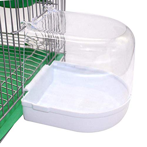 LPxdywlk Pet Bird Parrots Bañeras Transparentes Bañera Caja De Ducha Jaula Colgante Decoración Suministros Caja De Baño para Pájaros Blanco