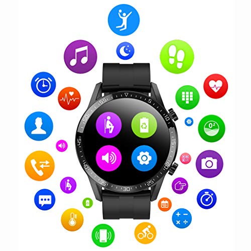 LTLJX Deportivo Reloj Inteligente con Pulsómetro,Cronómetros,Calorías,Monitor de Sueño,Podómetro para Actividad Impermeable IP68 Smartwatch para Mujer Hombre Niño,Negro