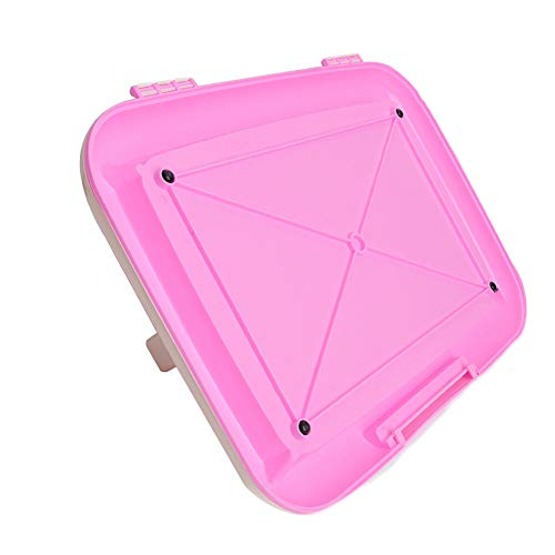 LTLJX Inodoro para Perros, Bandeja Sanitaria de Adiestramiento Inodoro Interior para Perros Aseo Mascotas Plástico Retrete del Perro con Cerca Y Poste,Rosado,66 * 46cm