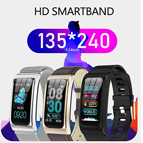 LTLJX Pulsera Actividad Inteligente Hombre Mujer Inteligente Reloj Pulsómetro Monitor de Sueño 1.14 Pulgadas Pantalla Color Impermeable IP68 Calorías Podómetro,Plata,Steel