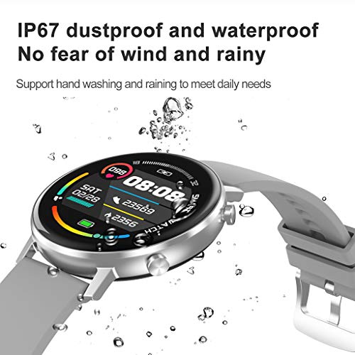 LTLJX Smartwatch, Reloj Inteligente para Deporte Mujer Hombre con Pulsómetro, Cronómetros, Calorías, Monitor de Sueño, Impermeable IP67 Podómetro Pulsera Compatible para Android e iOS,Black1