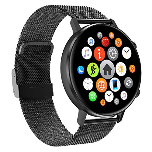 LTLJX Smartwatch, Reloj Inteligente para Deporte Mujer Hombre con Pulsómetro, Cronómetros, Calorías, Monitor de Sueño, Impermeable IP67 Podómetro Pulsera Compatible para Android e iOS,Black1