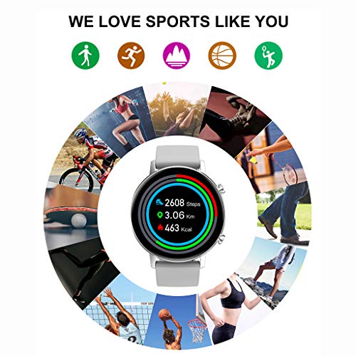 LTLJX Smartwatch, Reloj Inteligente para Deporte Mujer Hombre con Pulsómetro, Cronómetros, Calorías, Monitor de Sueño, Impermeable IP67 Podómetro Pulsera Compatible para Android e iOS,Black1