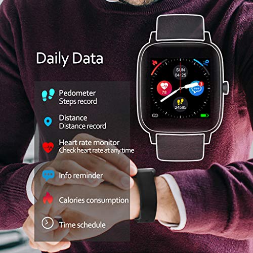 LTLJX Smartwatch, Reloj Inteligente para Deporte Mujer Hombre Impermeable IP67 con Pulsómetro, Cronómetros, Calorías, Monitor de Sueño, Podómetro Pulsera Compatible para Android e iOS,Azul