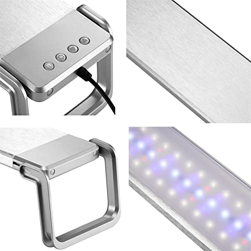 Luces LED para estanques 60-90 cm multicolor DIRIGIÓ Iluminación de acuario completo de espectro con temporizador Luz de tanque de peces dimmable con control remoto 2.4G programable DIRIGIÓ Luz del ac