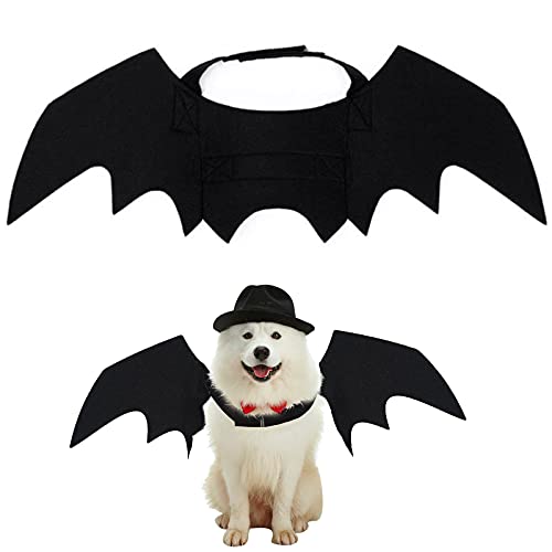 LUKIUP® Ropa para Mascotas Murciélago Halloween, Tamaño Cuello 24-36cm Alas Murciélago Perros y Gatos, Disfraz Perro Alas Halloween, Apto para Perros y Gatos Pequeños y Medianos Party Ropa de Cosplay