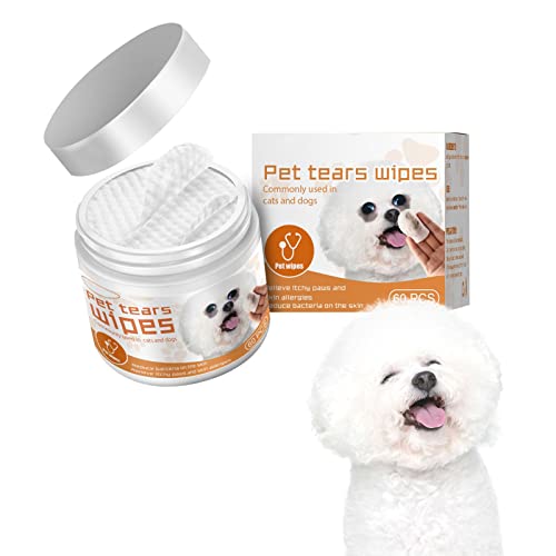 luminiu 60 toallitas para Mascotas para Perros y Gatos, toallitas limpiadoras y higiénicas hipoalergénicas para Cachorros, con composición de extracto de Plantas Naturales, Suave quitamanchas