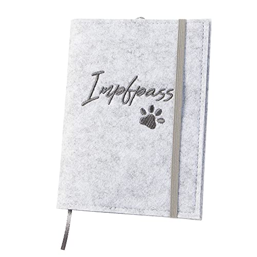 luxdag Funda de fieltro para la cartilla de vacunación para mascotas, funda protectora para carné de animales de compañía europea, protector para la cartilla de vacunas para viajes y transporte