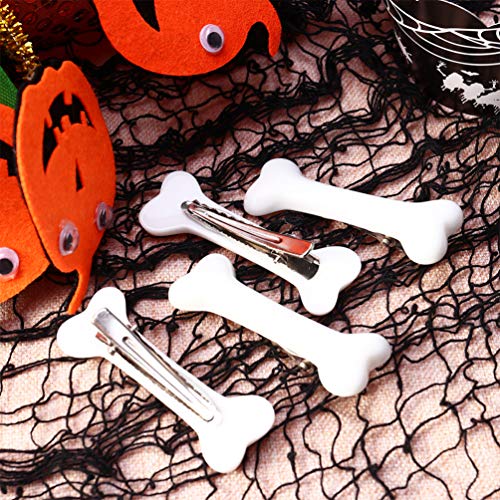 Luxshiny Pinza de Pelo de Hueso de Perro Pin de Pelo de Hueso de Perro Pinzas de Rizo de Cocodrilo Clips de Banda Lateral Horquilla de Halloween para Estilizar El Cabello 10 Piezas