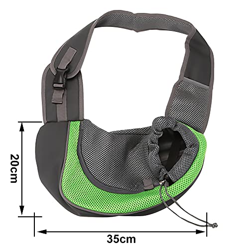 Lvjkes Bolso de Hombro para Mascotas, Mochila para Mascotas, Bolsa para Mascotas con un Solo Hombro, Transpirable y Ligera, fácil de Salir, Adecuada para Gatitos y Cachorros (Verde)