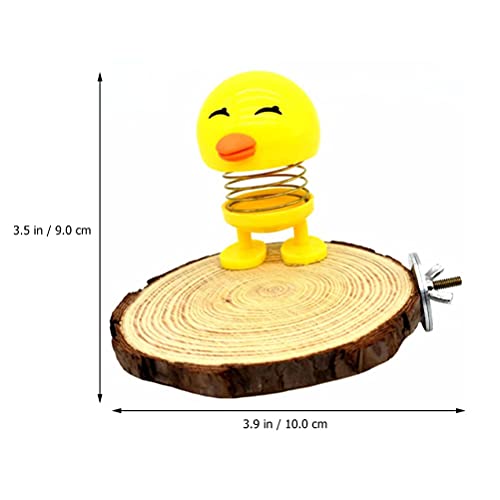 M I A Plataforma redonda de madera para pájaros con diseño de perca de pájaros, soporte para loros naturales con juguete de pato para periquito canario, cacatúa, Budgie Lovebirds