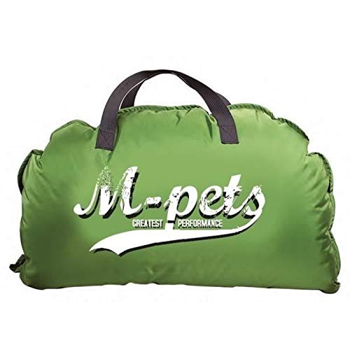 M-PETS Bilbao - Cama portátil Suave con Revestimiento de Piel Suave, Color Verde con Logotipo, 80 x 60 cm