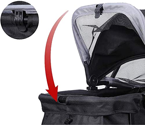 M3 Decorium Cochecito de Carrito de Mascotas Pequeño Cochecito Plegable Coche Ligero Llevar Llevar Bolso Cat Bogger Viaje 4 Ruedas Negro (Color : Black)