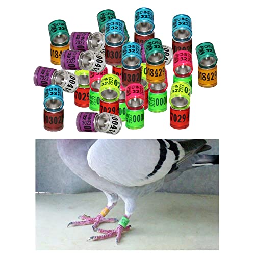 MagiDeal 100 Unids 2022 Aluminio Bird Dove Racing Pigeon Pierna Anillos Bandas numeradas Elegir - Mezcla