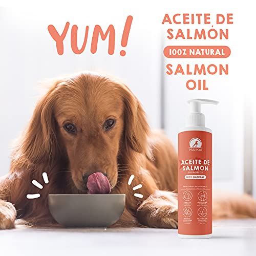 MAIKAI Aceite de Salmon Perros y Gatos (250 ml) 100% Natural. Ácidos grasos Omega 3 y 6 - Antiinflamatorio Natural - Salud de los Huesos, Piel y Pelo - Dieta Barf - Vitaminas Perros (250 ml)