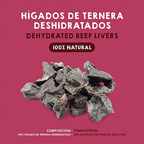 MAIKAI Chuches para Perros y Gatos- Higaditos de Ternera deshidratados (3 Bolsas X 100g) - 100% Naturales - Premios para Perros - Compatible con Dieta Barf - Snacks para Perros saludables