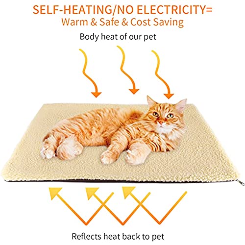 Manta Autocalentable para Perros y Gatos Nesloonp manta Calefactora lavable Autocalentado - sin Electricidad y Baterías Esterilla Térmica Respetuosa con el Medio Ambiente 60 x 45 cm