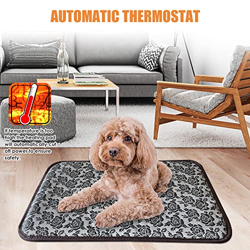 Manta Electrica Caliente para Perros,Almohadilla Térmica para Mascotas,Alfombrilla térmica Impermeable para Mascotas para Gatos y Perros, Temperatura Ajustable, 45 * 45 cm