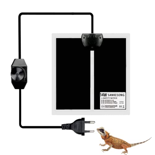 Manta Eléctrica para Reptiles, Calentador Ajustable Para Reptile 14 W, Almohadilla Térmica de Control de Temperatura Ajustable para Tortugas, Serpientes, Lagarto, Gecko, Araña, Rastreador (0-35℃)