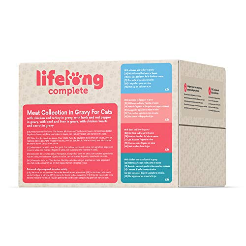 Marca Amazon - Lifelong Alimento completo para gatos adultos - Collección Tierra (24 x 85gr )