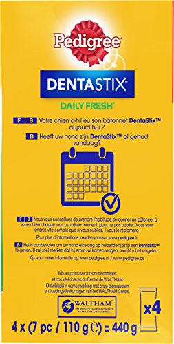 Mars Pedigree Dentastix Fresh - Friandises pour Petit Chien, 112 bâtonnets à mâcher pour l'hygiène bucco-dentaire (16 sachets de 7 Sticks)