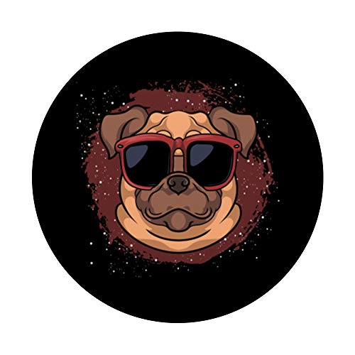 Mascota Gafas Carlino Dueño De Perros Raza Del Perro Pug PopSockets PopGrip: Agarre intercambiable para Teléfonos y Tabletas