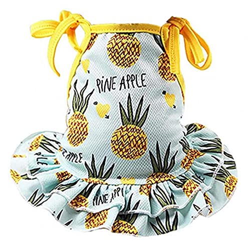 Mascota juego de ropa incluye el vestido de perro mascota de la fruta lindo vestido de verano precioso y 3 camisetas para perros y Piezas transpirables para mascotas Camisetas del perrito ropa del