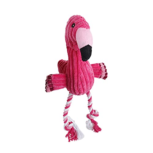 Masticar Mascota Peluche Flamingo Forma Cachorro Cuerda Tejido Perro Squeaky Juguete Felpa Vocal Juguete Flamenco