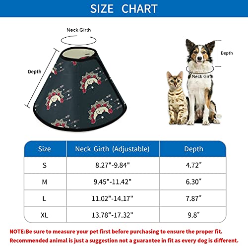 MCHIVER Moon Mandala Dreamcatcher Plumas Estrellas Rosas Soft Cat Dog Recuperación Collar ajustable Cat Cone Wound Healing Protector después de la cirugía para gatitos y perros pequeños