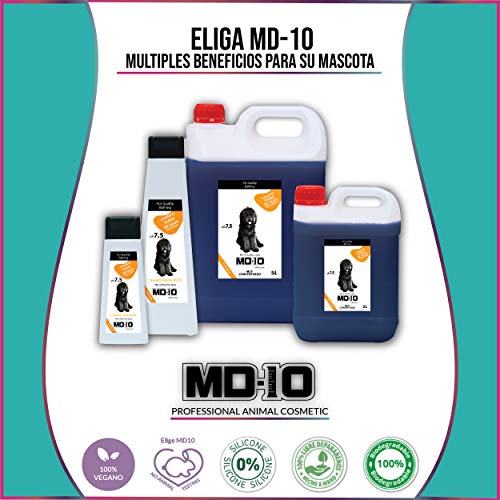 MD-10 COLLECTION Champú + Acondicionador para Perro de Agua de Pelo Negro + 2 Botellas Mezcladoras