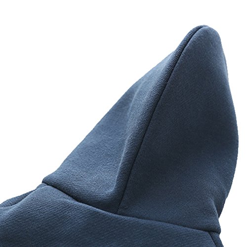 Meioro Cremallera con Capucha Ropa para Mascotas Ropa de Gato para Perros Ropa de Mascota Linda Abrigo Caliente con Capucha Bulldog francés (XXL, Azul)