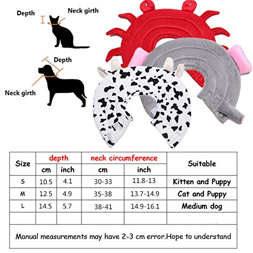 MEISISLEY Collar Isabelino Inflable Perros Collar Isabelino Perro Gato recuperación Collar Los Gatos Collar Protector de Collar de Gatito Cow,L