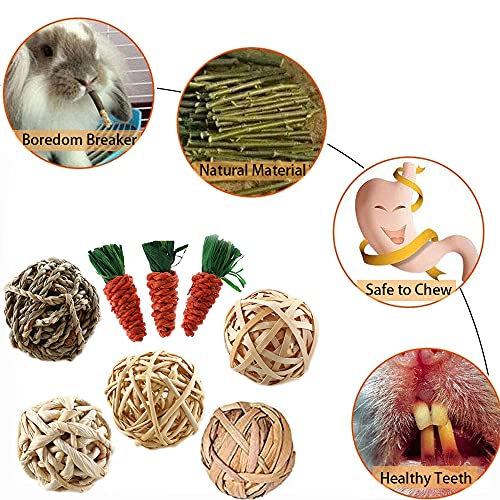 mellystore Juguetes para Masticar Conejito 8PCS Pequeños Animales Juguetes para Masticar Juguetes Conejo Juguetes Hamster Morder Juguete para Conejos Enanos, Hámster, Ratas, Chinchillas