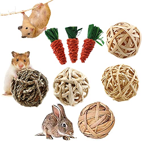 mellystore Juguetes para Masticar Conejito 8PCS Pequeños Animales Juguetes para Masticar Juguetes Conejo Juguetes Hamster Morder Juguete para Conejos Enanos, Hámster, Ratas, Chinchillas