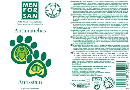 MENFORSAN Antimanchas Ojos para Perros y Gatos 125ml, Quita Manchas en el Contorno del Ojo y el hocico