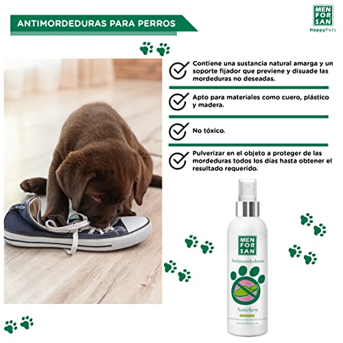 MENFORSAN Antimordeduras Muebles y Textiles para Perros 125 ml, Pack de 2 Unidades, Evita mordeduras no deseadas