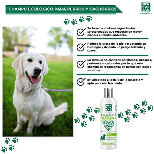 MENFORSAN Champú Ecológico Perros y Cachorros 300 ml, Ingredientes 100% Biodeegradables