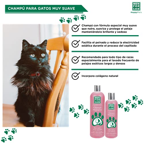 Menforsan Champú muy suave para gatos, Nutre, suaviza y protege el pelaje