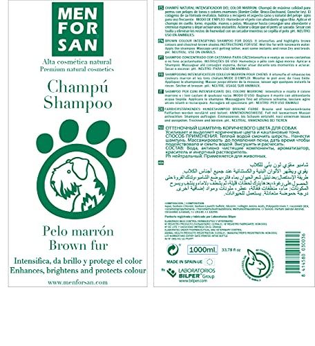 MENFORSAN Champú perros pelo marrón 1L, Intensificador del color del perro