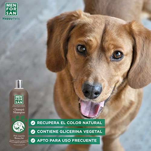 MENFORSAN Champú perros pelo marrón 1L, Intensificador del color del perro