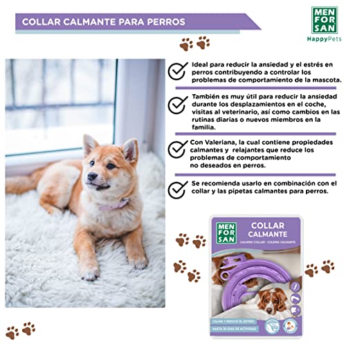 MENFORSAN Collar calmante para Perros, Reduce el estrés, Largura 57cm Ajustable