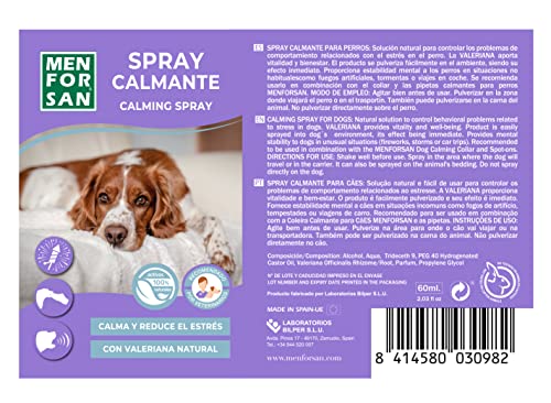 MENFORSAN Spray calmante para Perros 60ml, Reduce el estrés