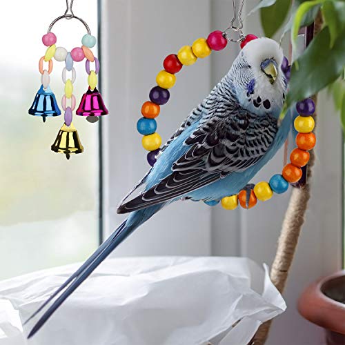 MengH-SHOP Juguetes para Pájaros 8 Piezas Juguete Colorida para Masticar Pájaros Que cuelga la Perca Juguete para Pequeños y Medianos Loros de Aves