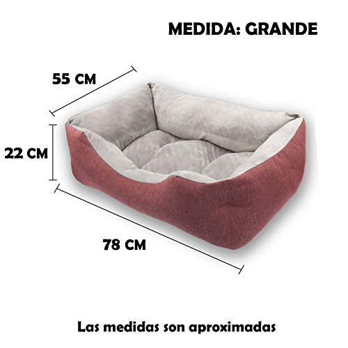 MERCURY TEXTIL- Sofá, Cesta,Cama Comoda para Perros,Gatos y Mascotas, con Relleno de Fibras Super Suave,Resistente al Desgaste y Duradero (Grande, Granate)