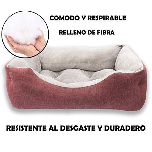 MERCURY TEXTIL- Sofá, Cesta,Cama Comoda para Perros,Gatos y Mascotas, con Relleno de Fibras Super Suave,Resistente al Desgaste y Duradero (Grande, Granate)