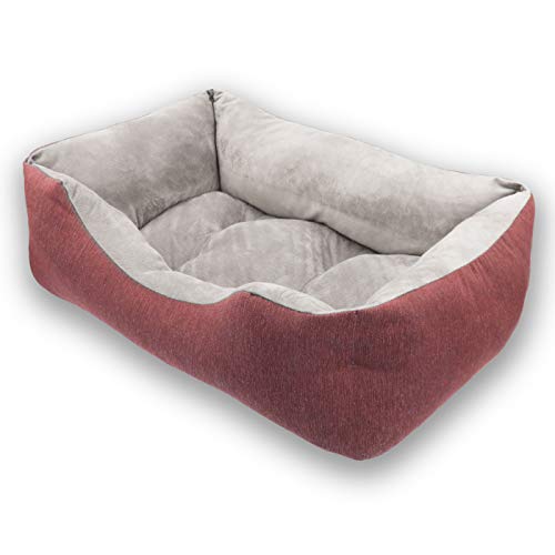 MERCURY TEXTIL- Sofá, Cesta,Cama Comoda para Perros,Gatos y Mascotas, con Relleno de Fibras Super Suave,Resistente al Desgaste y Duradero (Grande, Granate)